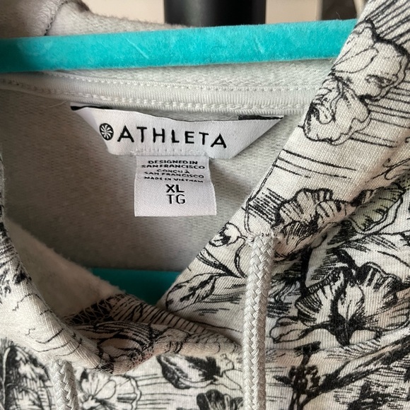 **Athleta Balance Hoodie Sweatshirt - Eden Floral Grey - Picture 4 of 9